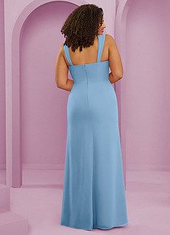 Barbie ♥ Azazie Bridesmaid Dresses Steel Blue Mermaid Pleated Chiffon Dress image2