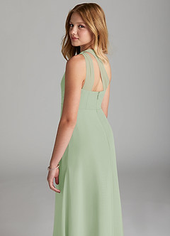 Azazie Maive Junior Dusty Sage A-Line Pleated Chiffon Dress image6