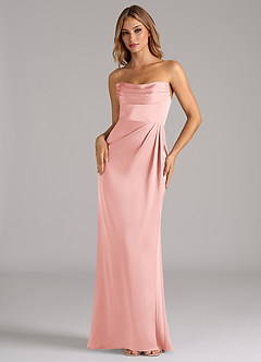 Azazie Johana Essayer des robes à la maison Robe Sirène Convertible en Satin extensible Épaule décolletée Noir image5