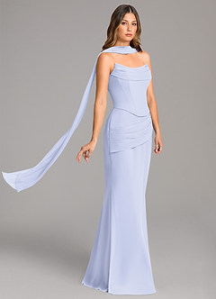 Azazie Sorrel Bridesmaid Dresses Lavender Mermaid Corset Chiffon Dress image4