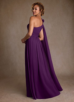 Azazie Lancaster Mother of the Bride Dresses Grape A-Line One Shoulder Chiffon Dress image2