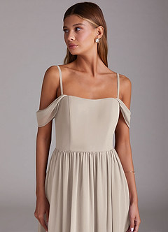 Azazie Calianna Bridesmaid Dresses Frost A-Line Off the Shoulder Chiffon Convertible Dress image7