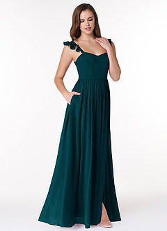 Azazie Metz Bridesmaid Dresses A-Line Sweetheart Ruched Chiffon Floor-Length Dress image3