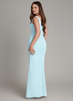 Azazie Hadley Bridesmaid Dresses Cloud Blue Mermaid Pleated Chiffon Dress image5