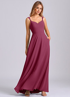Azazie Beatrice Final Sale Mulberry A-Line Sweetheart Neckline Chiffon Dress image1