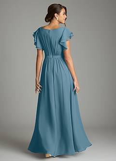 Azazie Daphne Modest Bridesmaid Dresses A-Line Ruffled Chiffon Floor-Length Dress image2