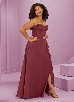 Barbie ♥ Azazie Bridesmaid Dresses Merlot A-Line Sweetheart Neckline Chiffon Dress image12