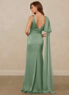 Christian Siriano Bridal for Azazie 1011 Brautjungfernkleider Meerjungfrau-Linie Schleifen Stretch-Satin Kleid Matcha image2