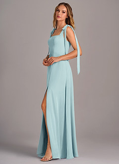 Azazie Debra Bridesmaid Dresses Sea Glass A-Line with Pockets Chiffon Convertible Dress image4