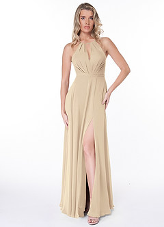 Azazie Evalleen Bridesmaid Dresses A-Line Pleated Chiffon Floor-Length Dress image4