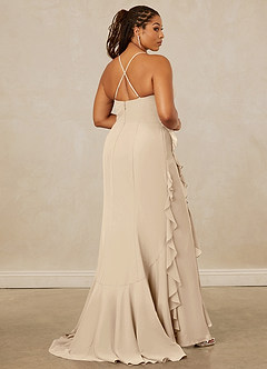 Christian Siriano Bridal for Azazie 1006 Bridesmaid Dresses Champagne Mermaid Ruched Chiffon Dress image15