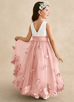 Azazie Vi Flower Girl Dresses Rosette A-Line Sleeveless Tulle Dress image1