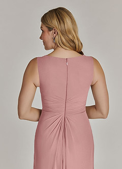 Azazie Manuella Final Sale Cabernet A-Line V-Neck Pleated Chiffon Dress image9