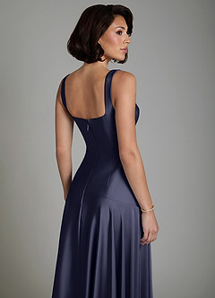 Azazie Reina Bridesmaid Dresses Stormy A-Line Pleated Stretch Satin Dress image7