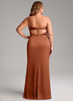 Azazie Leonis Bridesmaid Dresses Cedar Rose Mermaid Pleated Stretch Satin Convertible Dress image9