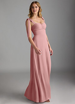 Azazie Lizet Bridesmaid Dresses Dusty Rose A-Line Sweetheart Neckline Chiffon Dress image3
