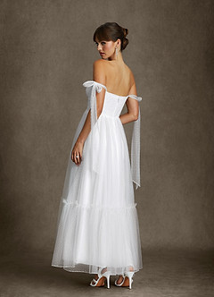 Azazie Angelica Wedding Dresses Diamond White A-Line Sweetheart Neckline Tulle Dress image3