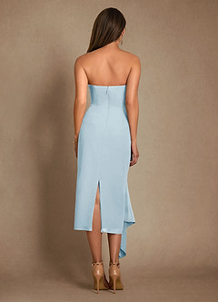 Azazie Dinanta Mother of the Bride Dresses Sky Blue Column Pleated Chiffon Dress image3