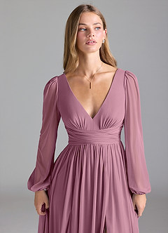Azazie Norah Abiti da Damigella Abito A-Line in Maglia Vintage Malva image7