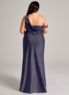 Azazie Madelyn Jurken voor bruidsmeisjes Converteerbaar Jurk van Stretch Satijn met Zeemeermin One-Shoulder Stormachtig image16