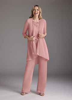 Azazie Maura Mother of the Bride Dresses Dusty Rose Jumpsuit/Pantsuit Sequins Chiffon Dress image4