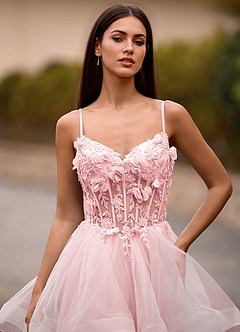 Dreama Rose Pâle Robe de bal corset en dentelle à volants image6