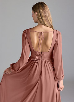 Azazie Norah Bridesmaid Dresses Cedar Rose A-Line Mesh Dress image2