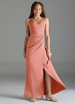 Azazie Maci Junior Klä av Sjöjungfru i Stretch Satin Plisserad image3