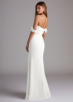 Azazie Saige Bridesmaid Dresses White A-Line Off the Shoulder Chiffon Convertible Dress image8