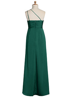 Azazie Eren Junior Emerald Sheath Pleated Stretch Satin Dress image7