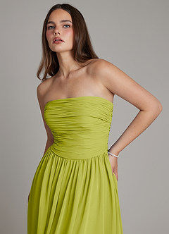Azazie Andreina Bridesmaid Dresses Lemongrass A-Line Pleated Chiffon Dress image6