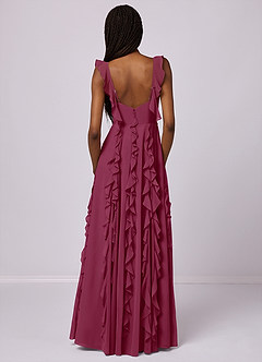 Barbie ♥ Azazie Bridesmaid Dresses Mulberry A-Line with Pockets Chiffon Dress image6