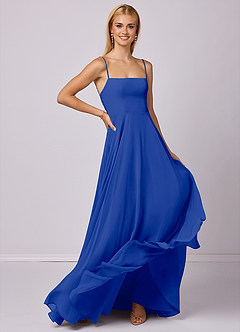 Barbie ♥ Azazie Bridesmaid Dresses Royal Blue A-Line Chiffon Dress image3