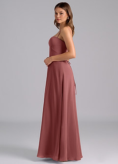 Azazie Valentine Bridesmaid Dresses Amethyst A-Line Corset Chiffon Dress image4
