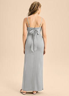 Azazie Mai Junior Silver A-Line Sweetheart Neckline Stretch Satin Dress image2