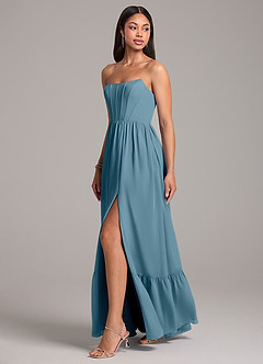 Azazie Kailee Bridesmaid Dresses Bermuda A-Line with Pockets Chiffon Dress image3