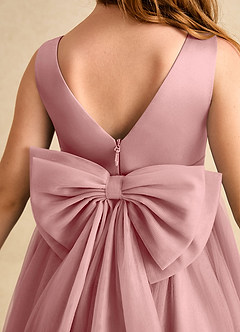 Azazie Winnie Flower Girl Dresses Dusty Rose Ball-Gown Bow Tulle Dress image7