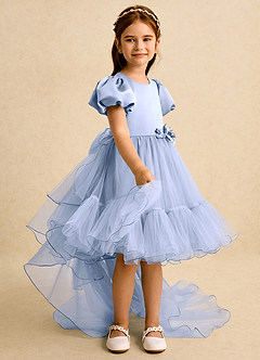 Azazie Cocoa Robe Demoiselle D'honneur Fillette Robe Princesse en Tulle Plissée Eis image8