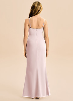 Azazie Buzzy Junior Robe Fourreau en Mousseline de soie Plissée Rose Pâle image5