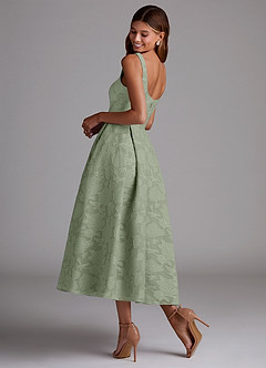 Amalie Pistachio A-line Midi Dress image2