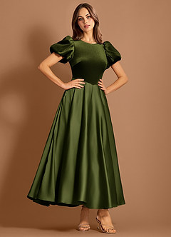 Orlisse Oliva Vestido midi image3