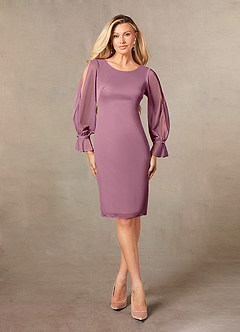 Azazie London Mother of the Bride Dresses Vintage Mauve Sheath Mesh Dress image1