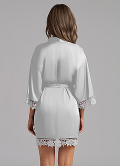 front Matching Color Satin Lace Robe