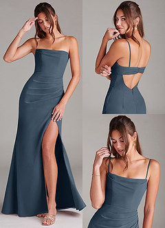 Azazie Leonis Bridesmaid Dresses Neptune Sheath Strapless Chiffon Convertible Dress image9