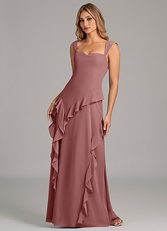Azazie Sloane Bridesmaid Dresses Desert Rose A-Line Sweetheart Neckline Chiffon Dress image6