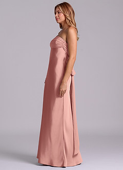 Azazie Ailanie Brudtärnklänningar Klä av Tubklänning i Stretch Satin Axelbandslös Rosett image6