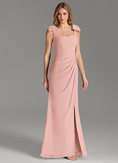 Azazie Adalynn Bridesmaid Dresses Rosette Mermaid Pleated Chiffon Dress image4