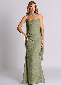 Azazie Sorrel Bridesmaid Dresses Pistachio Mermaid Corset Floral Burnout Convertible Dress image5