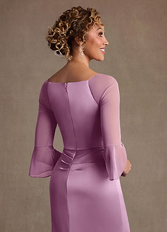 Azazie Nampa Final Sale Wisteria Sheath Pleated Mesh Dress image6