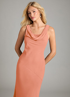 Azazie Rylina Vestidos de damas de honor Vestido de Atardecer de Gasa de Corte Sirena con Plisado image3